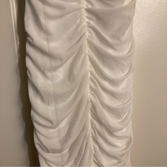 Mesh Behavior Invisible Strap Ruched Mini Dress NWOT - Picture 10 of 12